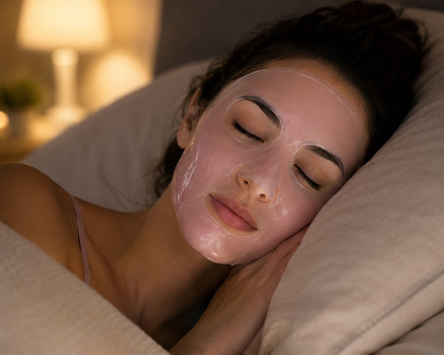 Masque de nuit au collagène porté pendant le sommeil
